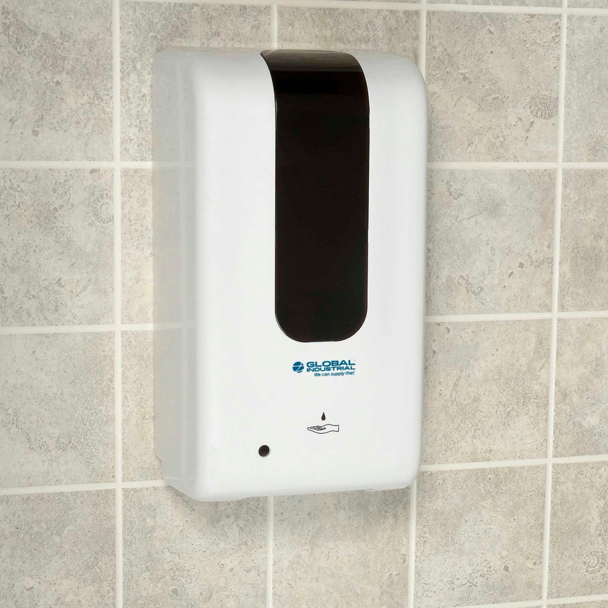 Picture of Global Industrial 695750 Automatic Hand Sanitizer & Liquid Soap Dispenser - White - 1200 ml Capacity