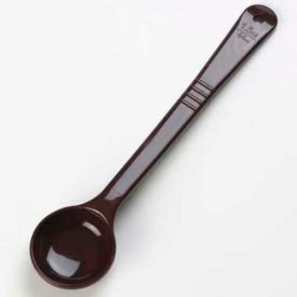 Picture of Carlisle Sanitary Maintenance B637496 1.5 oz 395801 - Solid Measure Miser Spoon - Long Handle - Reddish Brown
