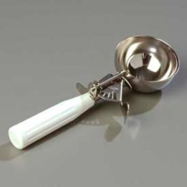 B637704 4.67 oz 60300-6 - Disher with White Handle - Silver