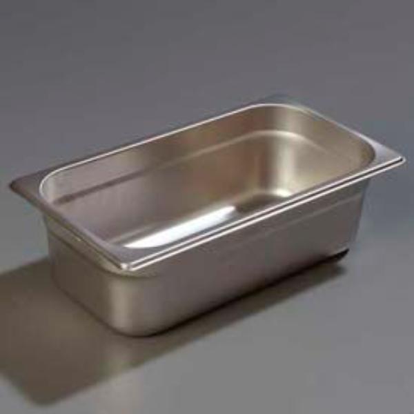 Picture of Carlisle Sanitary Maintenance B638103 607134 - Durapan Light Gauge One-Third Size Pan - 6.875 x 12.75 x 4 in. - Silver