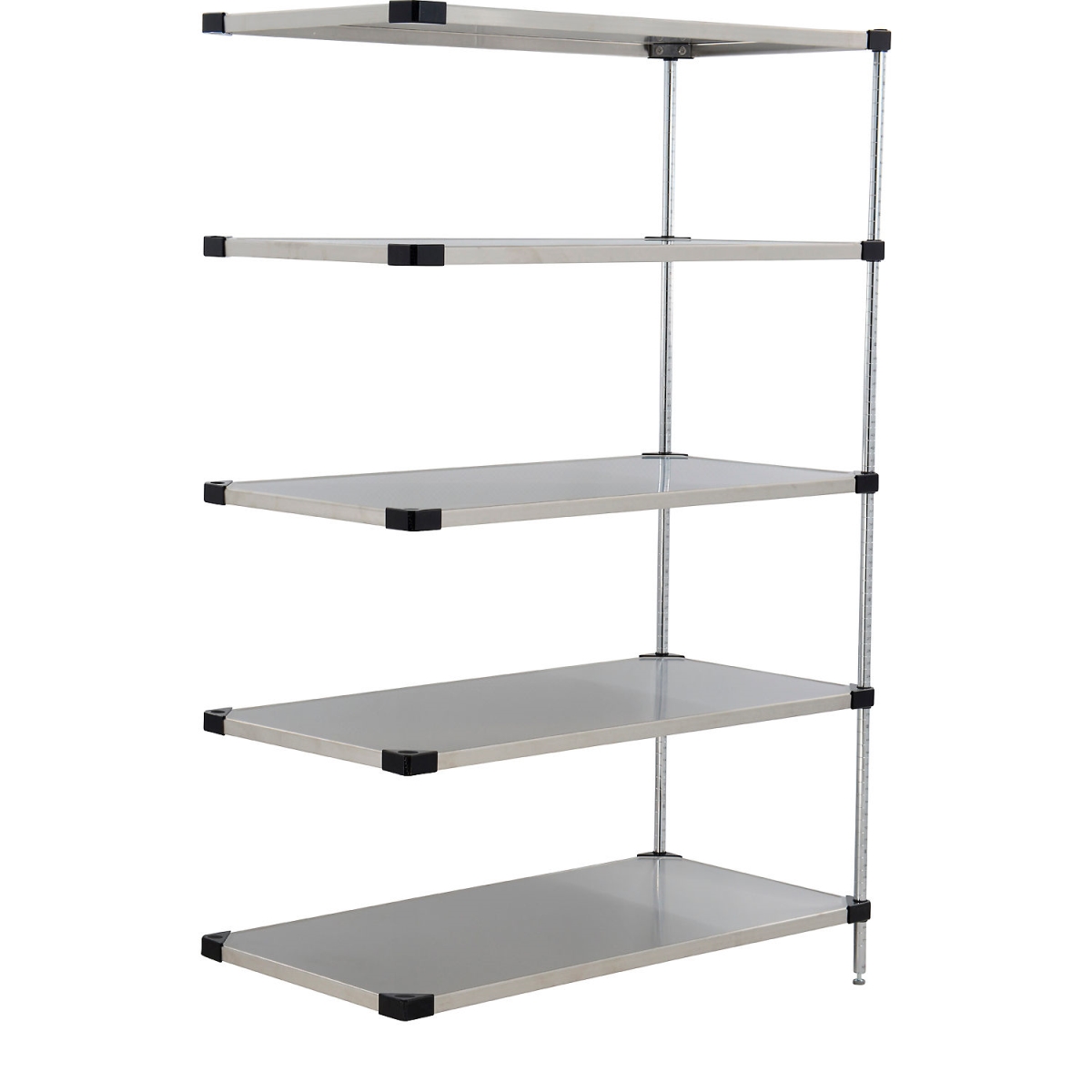 Global Industrial A24488SS5 Nexel 5 Shelf Stainless Steel Solid Shelving Unit Add On - 48 x 24 x 86 in.