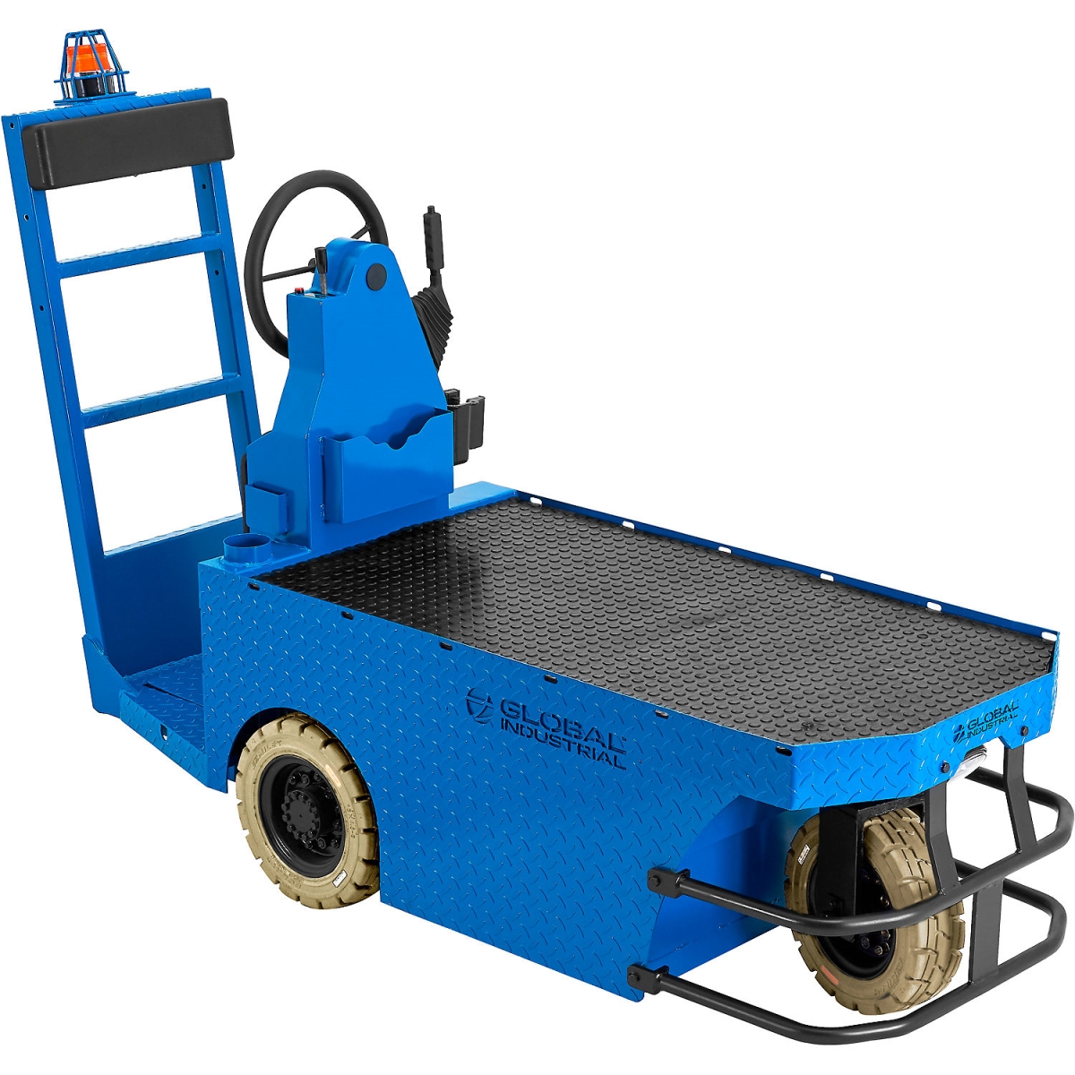 Global Industrial 800575 Stock Chaser with 4-Step Ladder - Blue - 24V