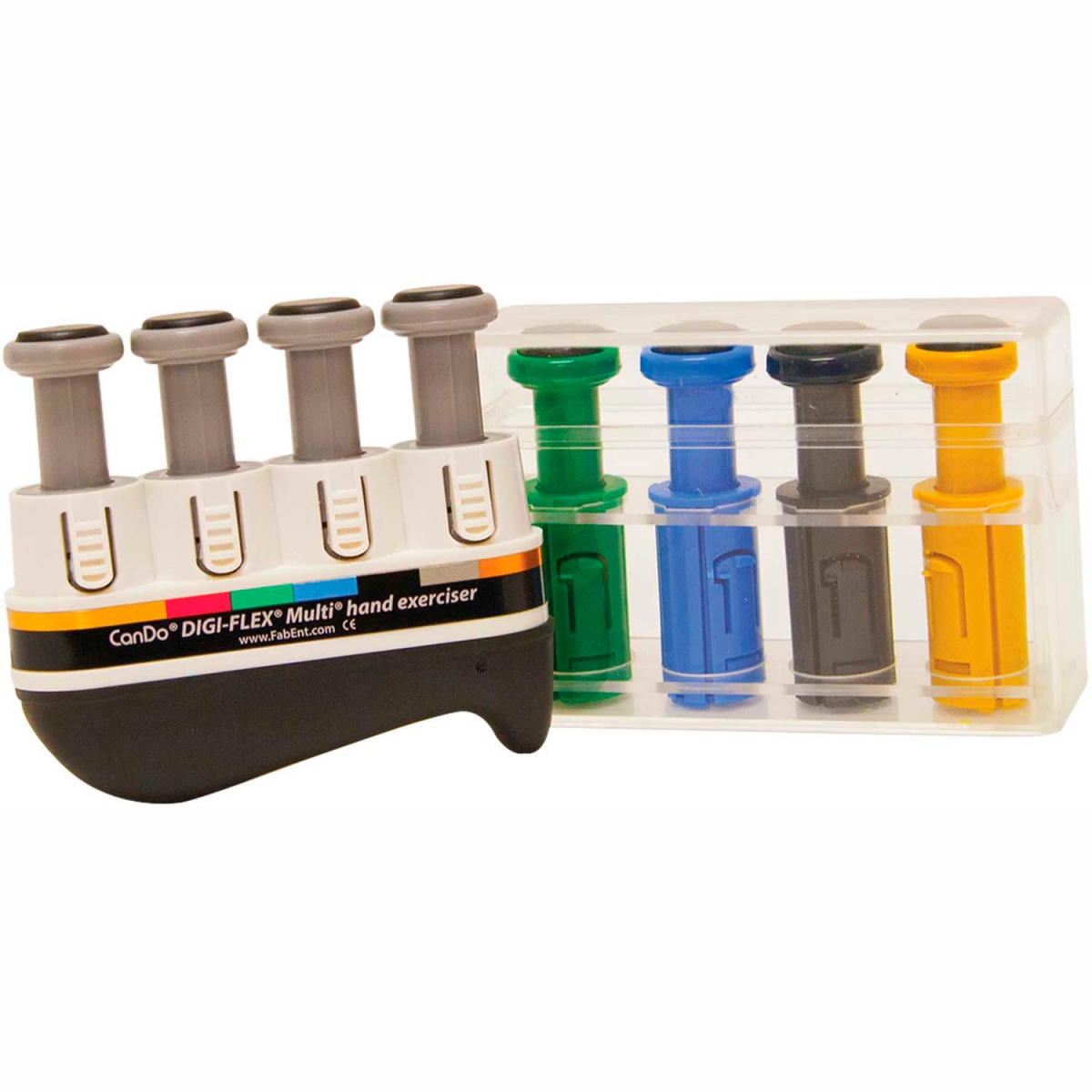B2179146 Digi-Flex Multi Hand Exerciser - Progressive Starter Pack - Silver & 4 Additional Buttons