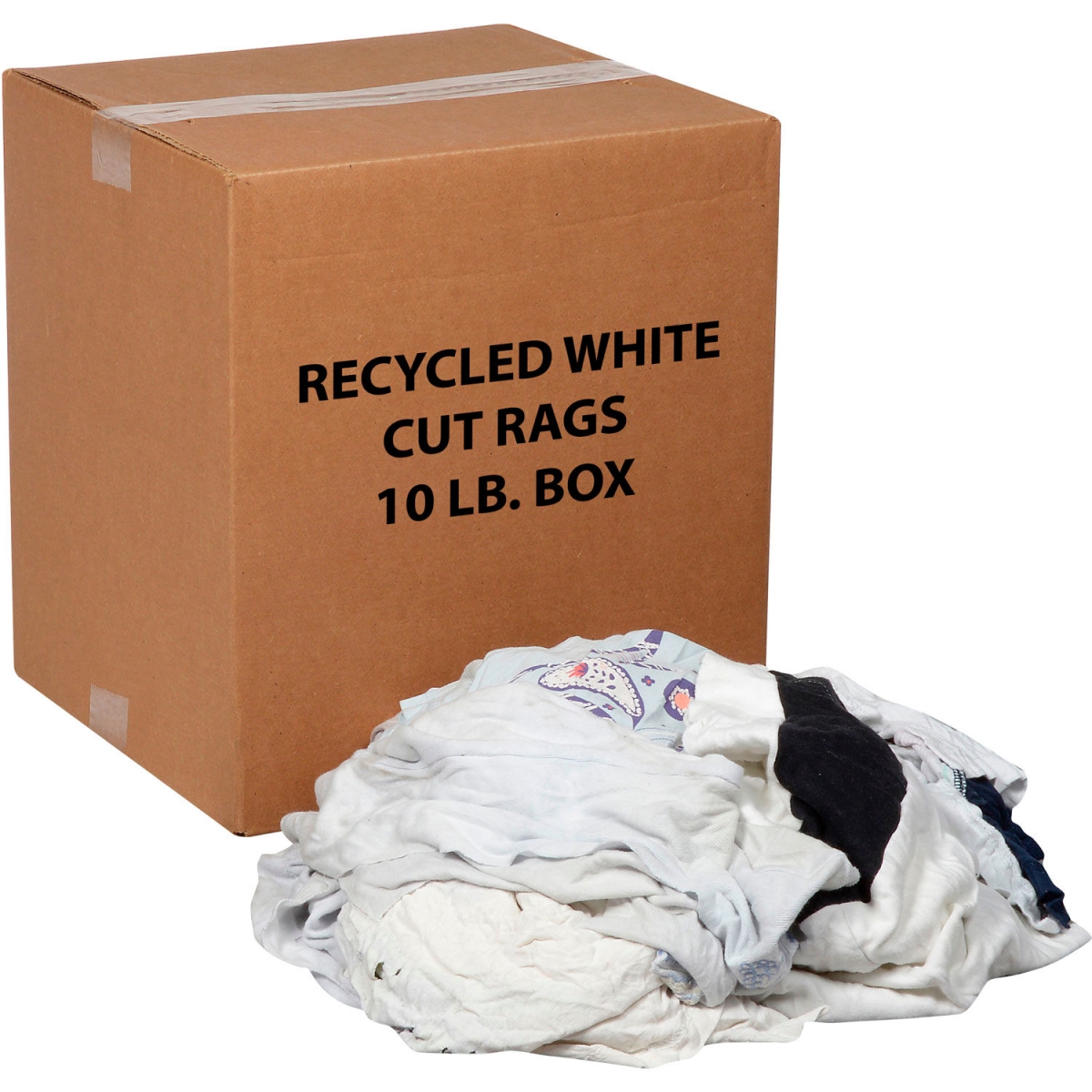Global Industrial 670221 Recycled White Cut Rags - 10 lbs