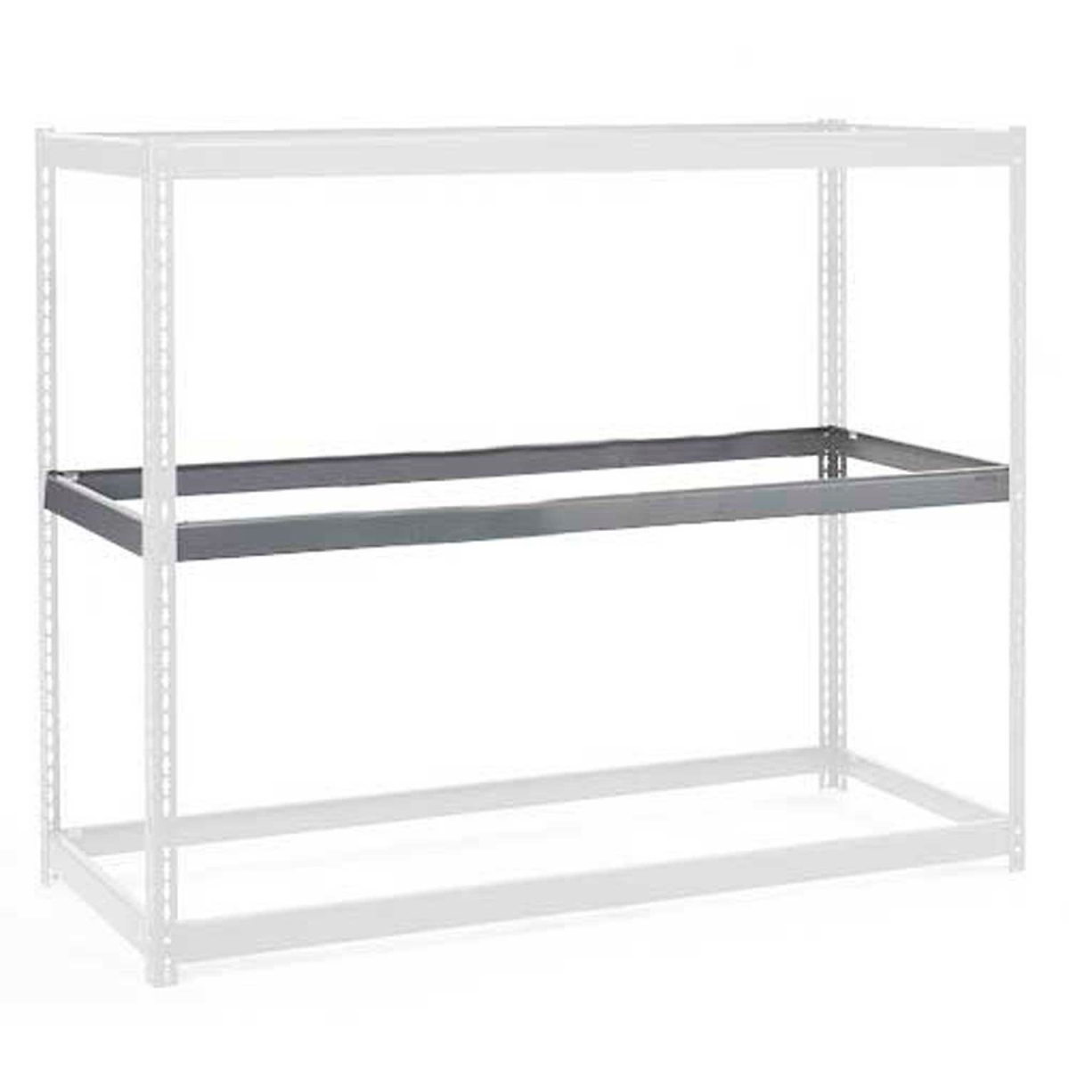 Global Industrial USBD3648N Double Rivet Additional Shelf - No Deck, Gray - 48 x 36 in.