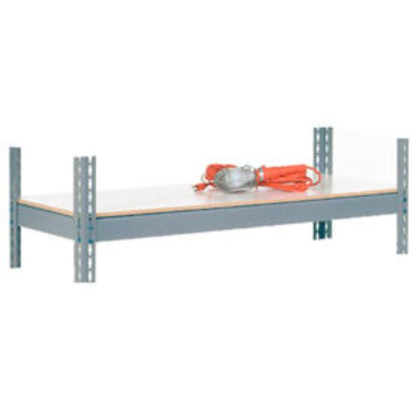 Global Industrial USBD1236L Double Rivet Additional Shelf - Melamine Deck, Gray - 36 x 12 in.