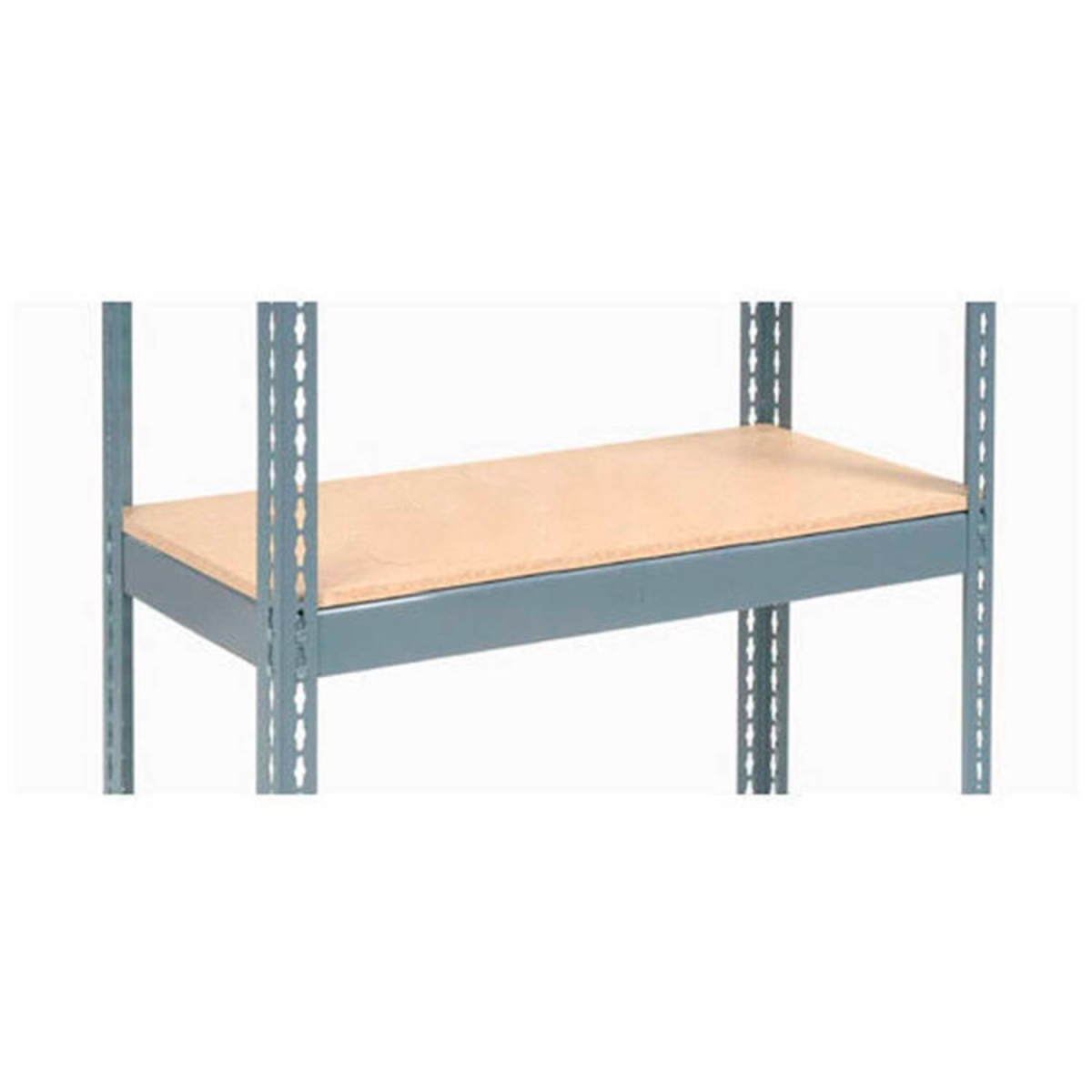 Global Industrial USBD2460W Double Rivet Additional Shelf - Wood Deck, Gray - 60 x 24 in.