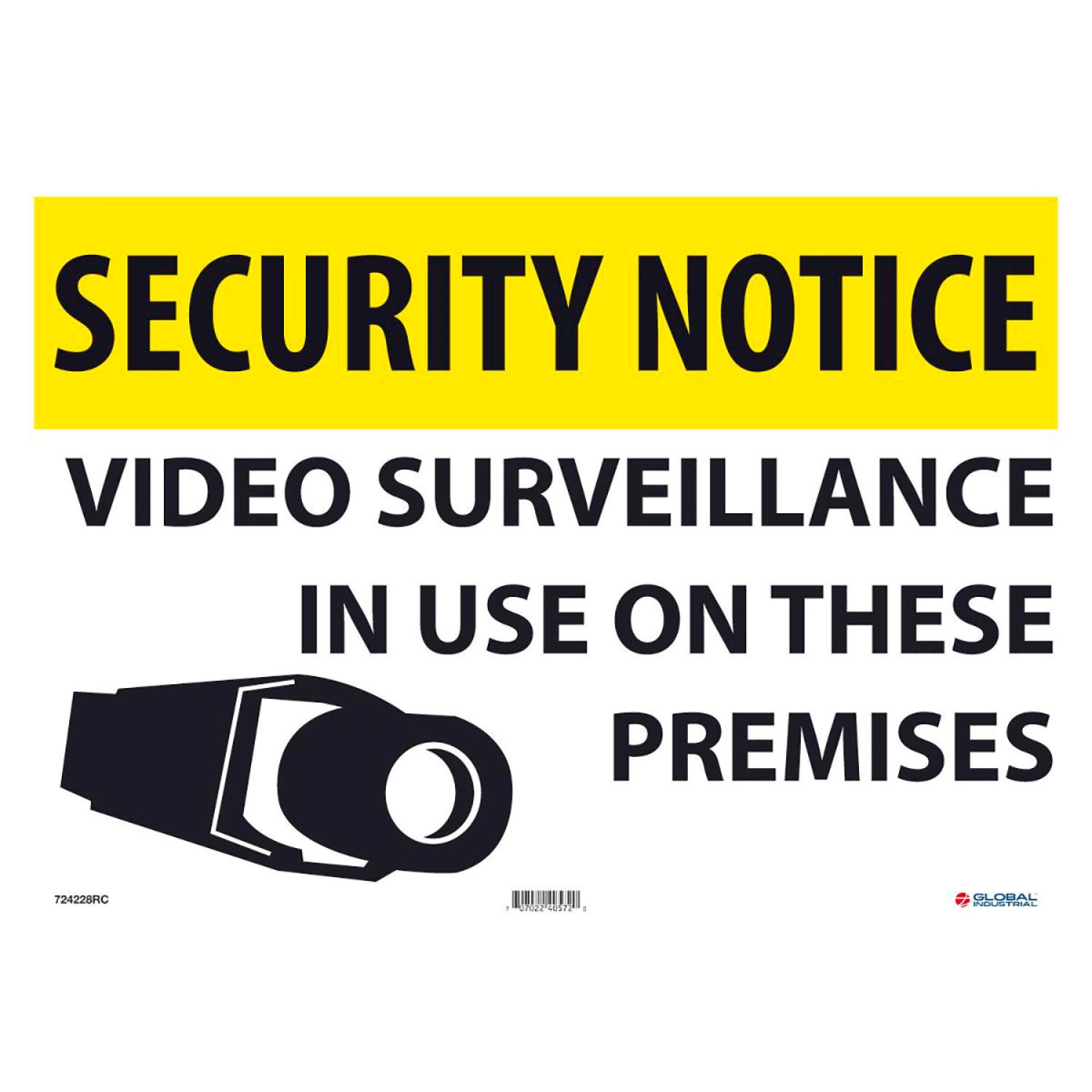 Global Industrial B2332460 Security Notice Video Surveillance in Use Rigid Plastic Sign - 14 x 20 in.
