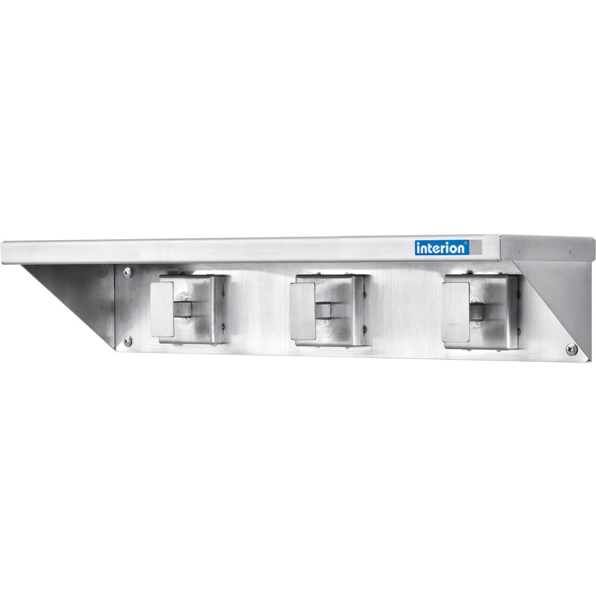 Global Industrial 695717 Interion 16 in. Coat Rack with Shelf - Stainless Steel - Silver