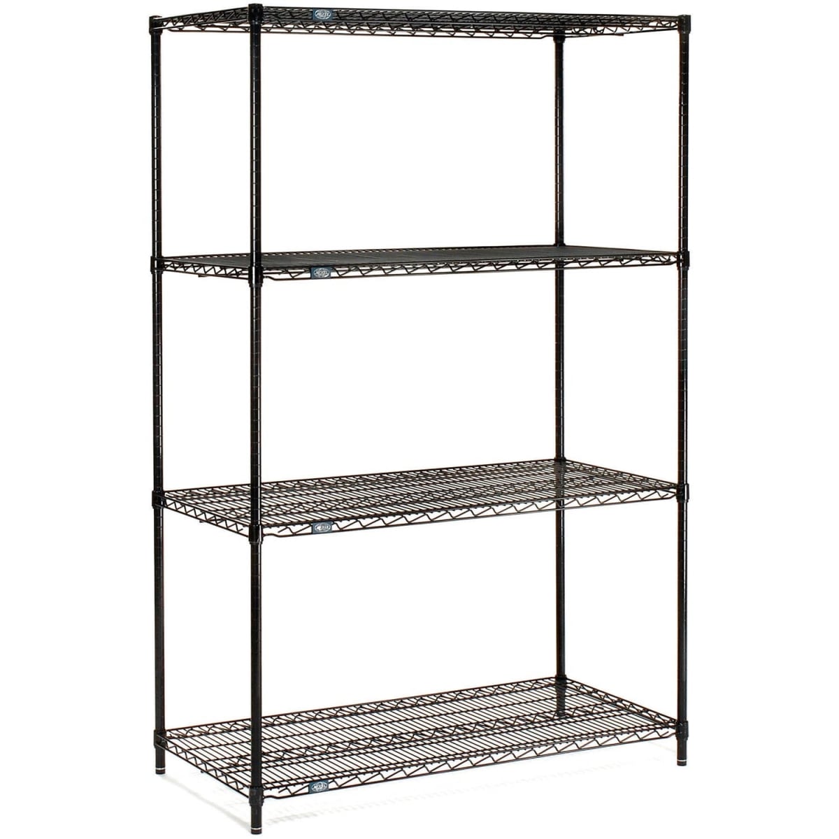 Global Industrial 21367B Nexel 4 Shelf Black Epoxy Wire Shelving Unit Starter, Black - 36 x 21 x 74 in.