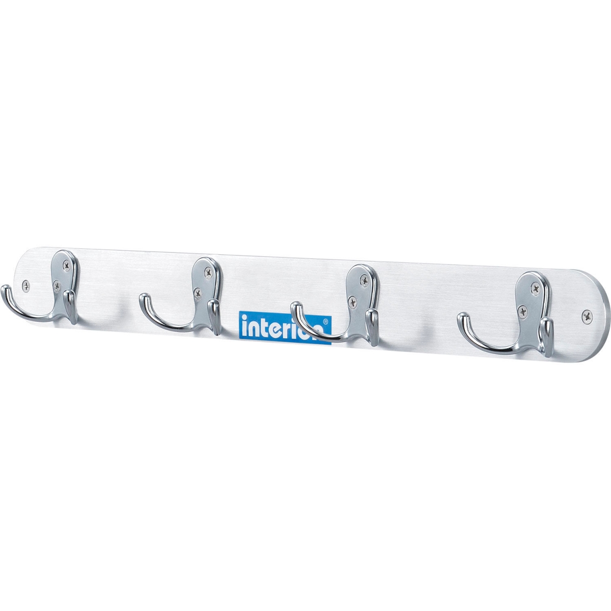 Global Industrial 695718 Interion 20 in. Coat Rack with 4 Double Prong Hooks - Silver