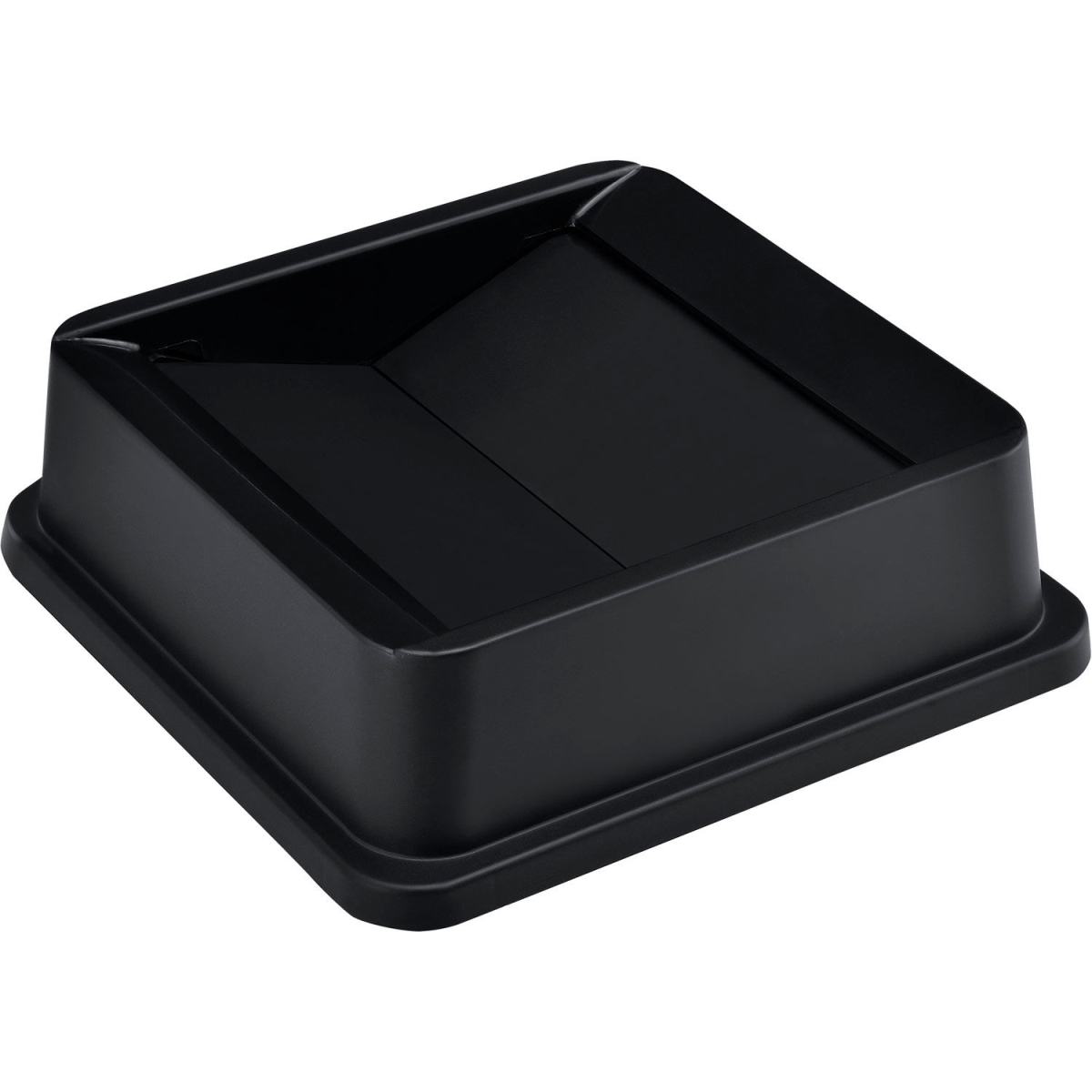 Global Industrial 641441BK Square Plastic Trash Container Swing Lid - 35 & 55 gal - Black