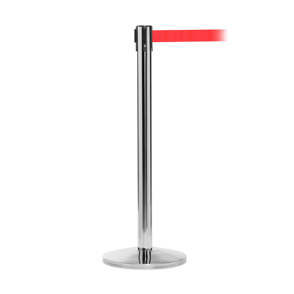 Global Industrial 708415RD Retractable Belt Barrier - 40 in. Stainless Steel Post - 10 ft. Red Belt