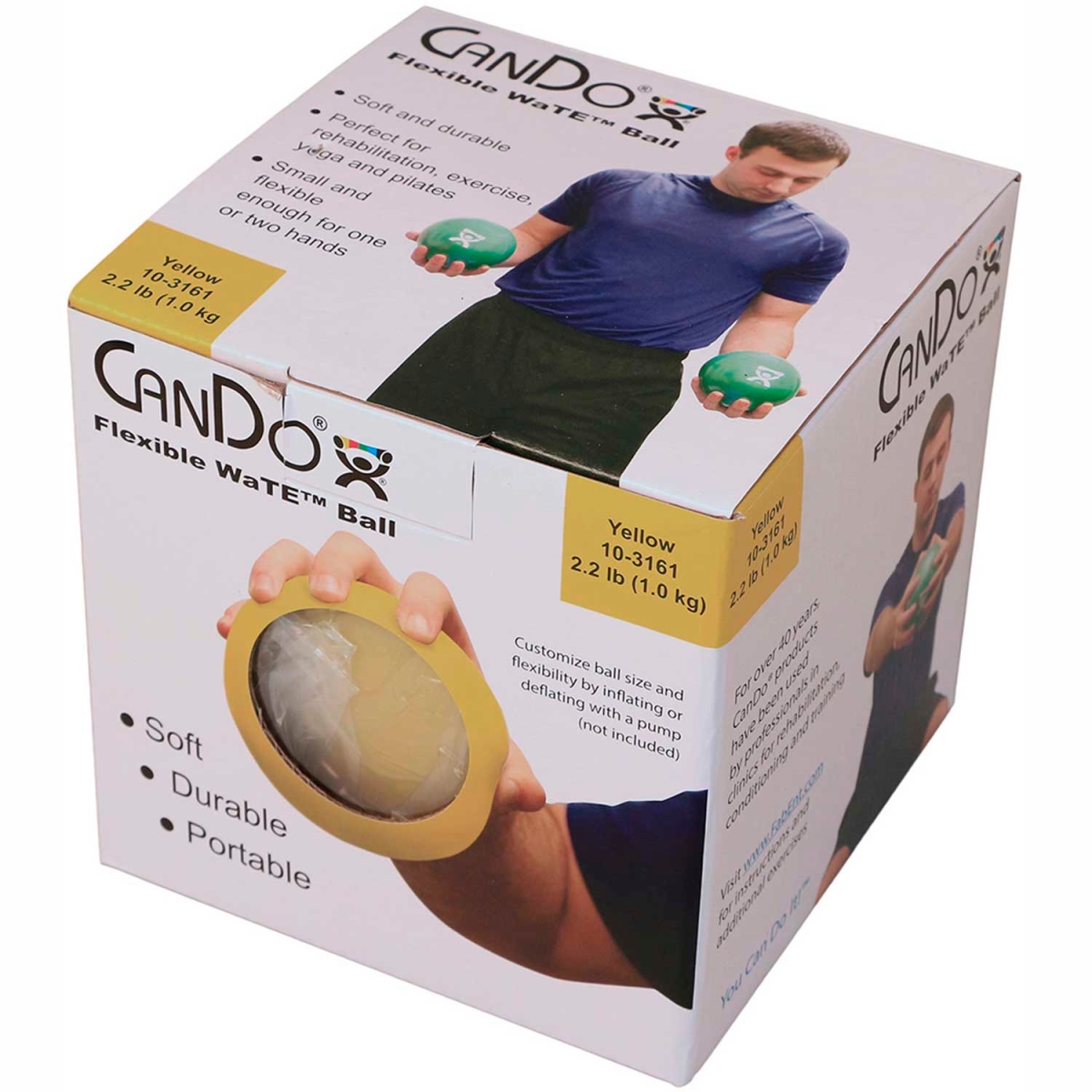 B2192638 CanDo Wate Hand-Held Weighted Ball - Yellow - 2.2 lbs