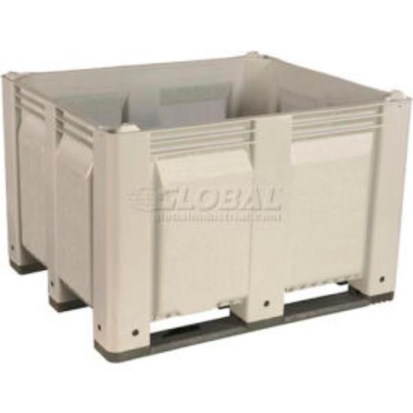 Picture of Decade Products 652755WH Solid Wall Pallet Container - Long Side Runners - 48 x 40 x 31 in. - White - 1500 lbs
