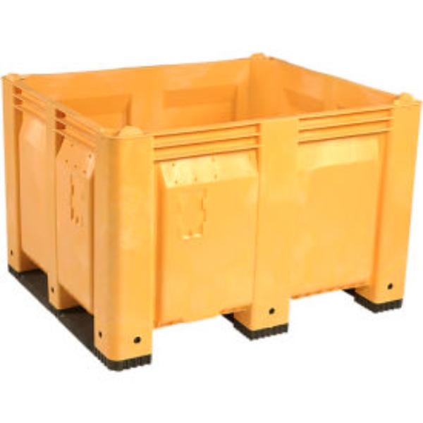 Picture of Decade Products B2350132 Solid Wall Pallet Container - Long Side Runners - 48 x 40 x 31 in. - Yellow - 1500 lbs