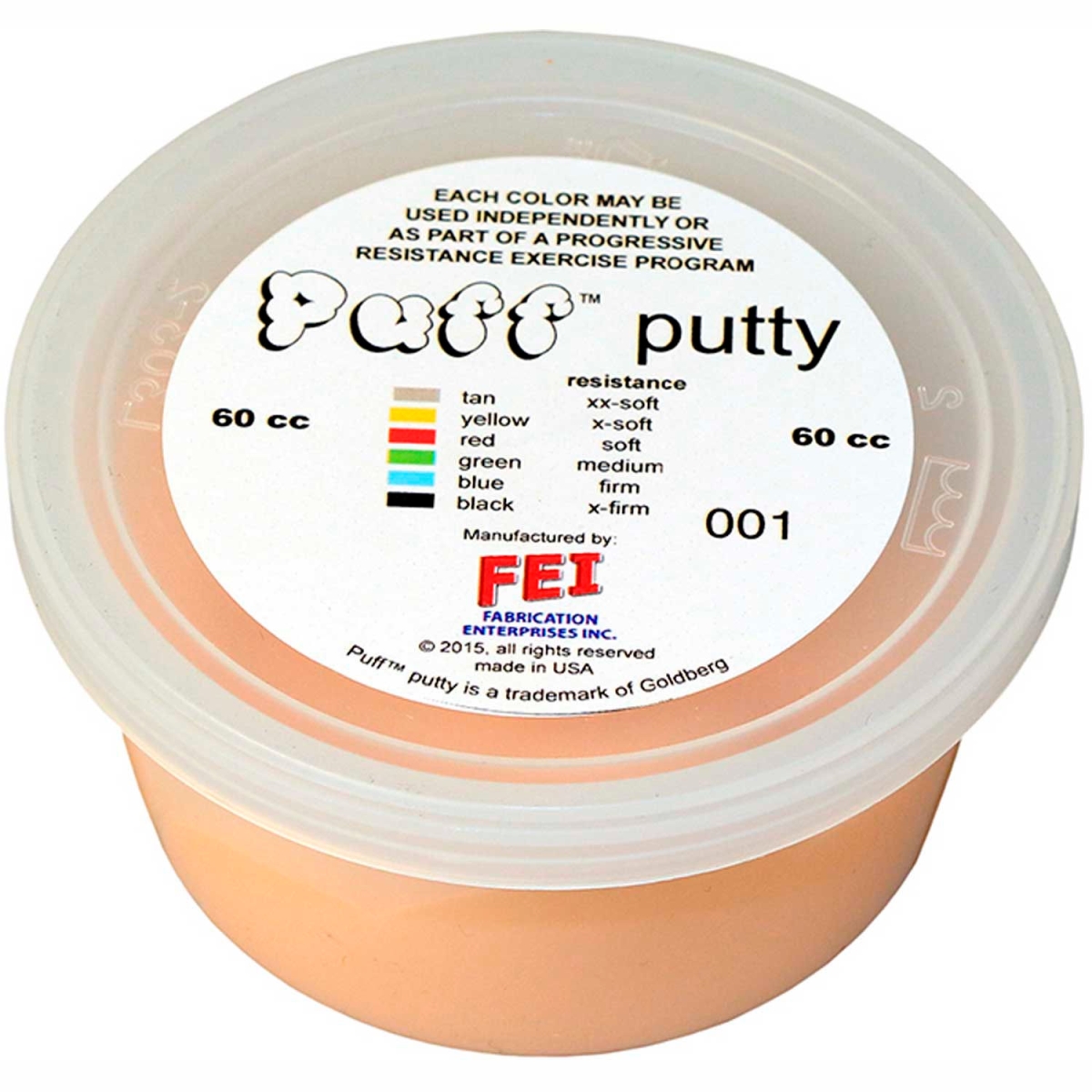 B2176876 Puff LiTE Color-Coded Exercise Putty - XX-Soft - Tan - 60cc