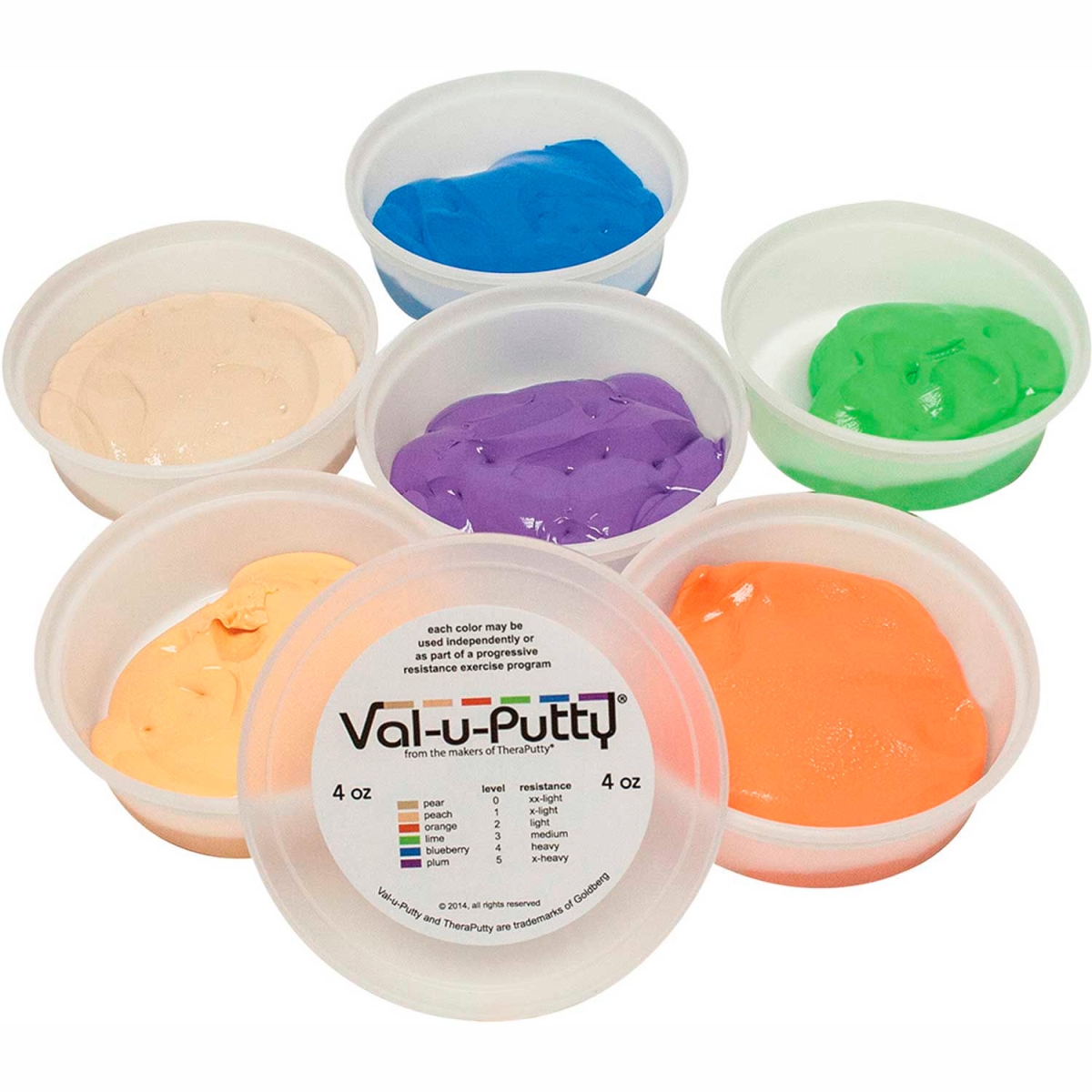 B2176927 Val-U-Putty Exercise Putty - 4 oz - Assorted - Set of 6