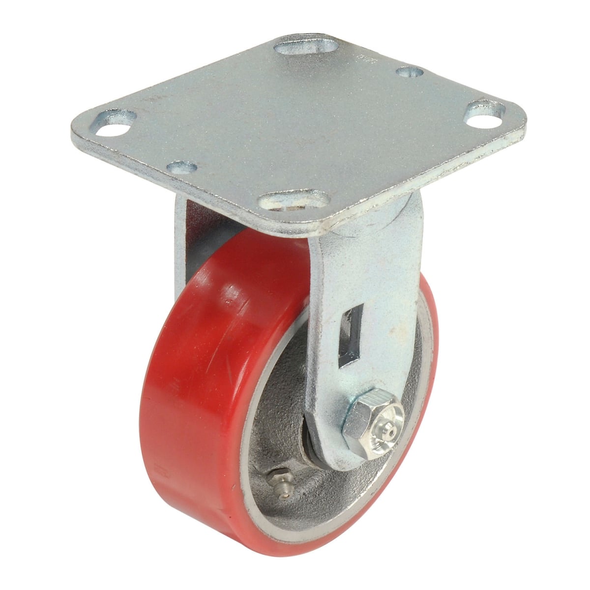 Global Industrial 748307 Heavy Duty Rigid Plate Caster - 4 in. Polyurethane Wheel - 600 lbs