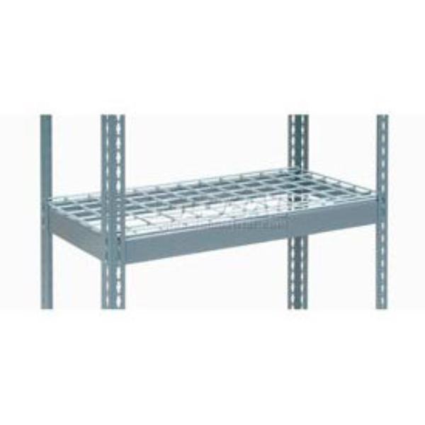 Global Industrial USBD1836R Double Rivet Additional Shelf - Wire Deck, Gray - 36 x 18 in.