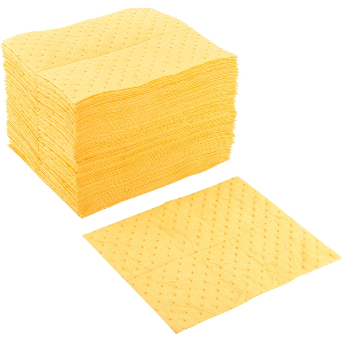 Global Industrial B2305919 Hazmat Pad - Heavyweight - 15 x 18 in. - Yellow - Pack of 100
