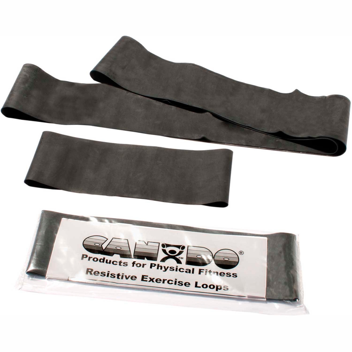 B2188696 10, 15 & 30 in. CanDo Exercise Band Loop Exerciser - Black - 3 Piece