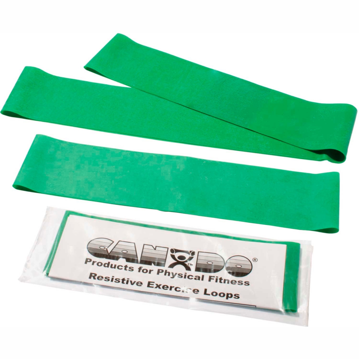 B2188706 10, 15 & 30 in. CanDo Exercise Band Loop Exerciser - Green - 3 Piece