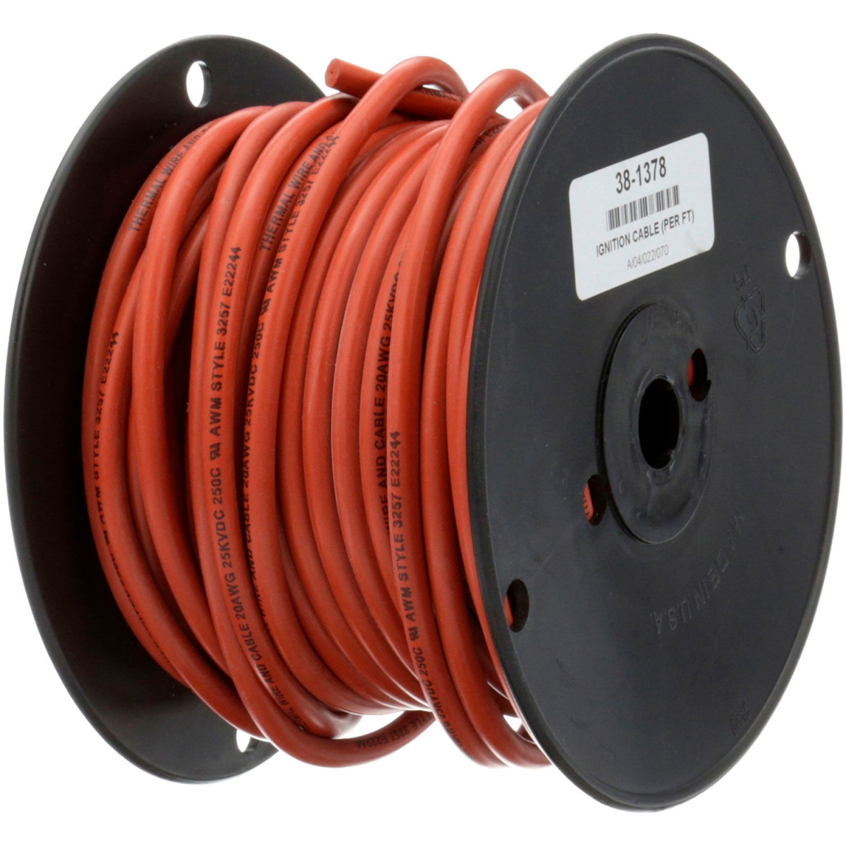 B2955366 20 Gauge 381378 Ignition Cable - 250C, Red