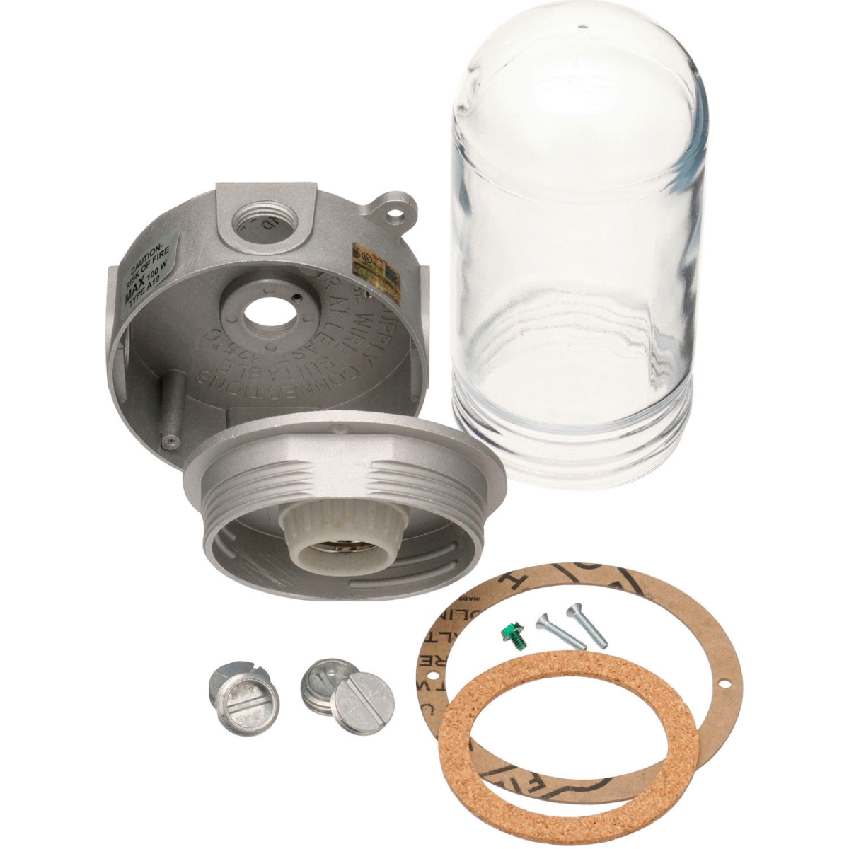 B2955780 38-1321 Junction Box Light Fixture - Glass Globe