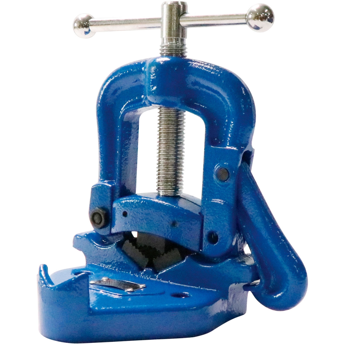 Global Industrial 604077 Bench Yoke Vise - Blue - 0.125 - 3 in. Pipe Capacity -  GLOBAL INDUSTRIES
