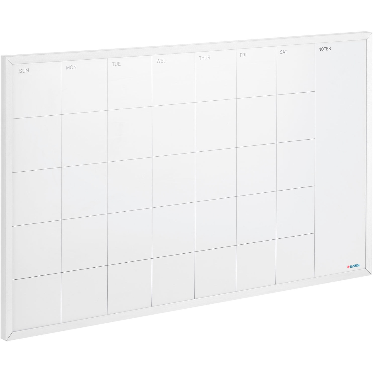 Global Industrial 695821 Steel Cubicle Calendar Whiteboard - Monthly - White - 24 x 14 in.