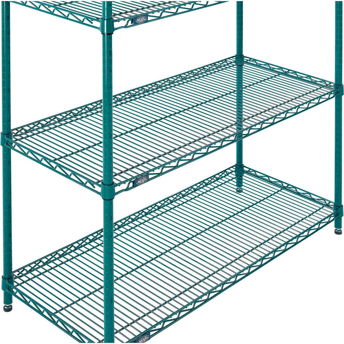 Global Industrial 14426G Nexel 4 Shelf Poly-Green Wire Shelving Unit Starter, Green - 42 x 14 x 63 in.