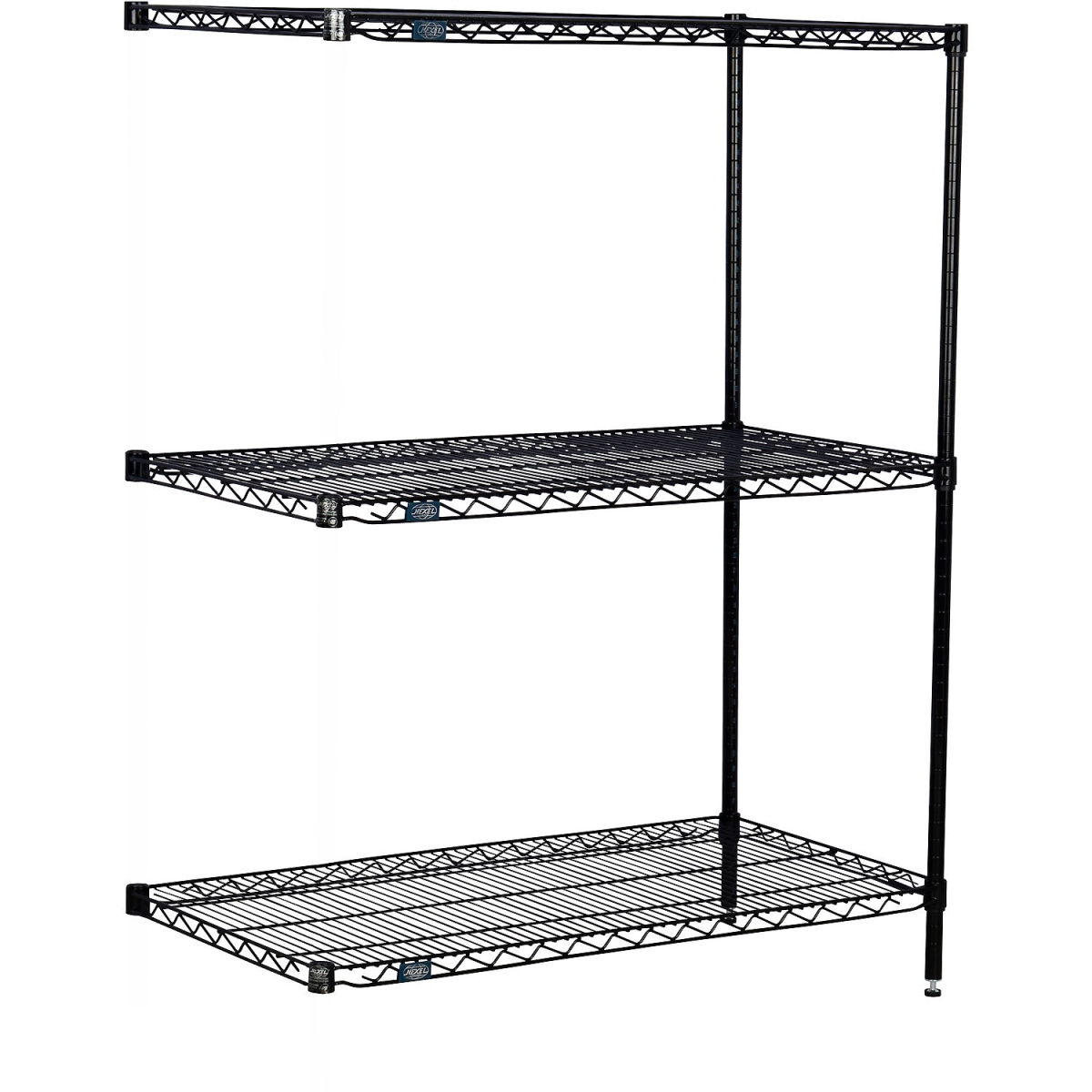 Global Industrial A18423B3 Nexel 3 Shelf Black Epoxy Wire Shelving Unit Add On, Black - 42 x 18 x 34 in.