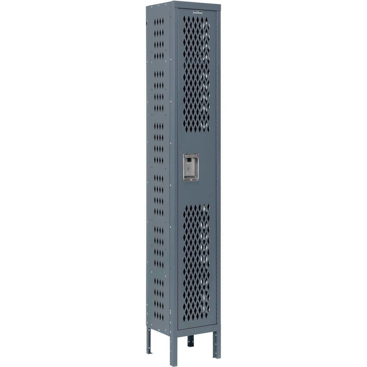 Infinity 1-Tier Ventilated Locker - Dark Gray - 12 x 18 x 72 in. - Unassembled - Heavy-Duty Steel