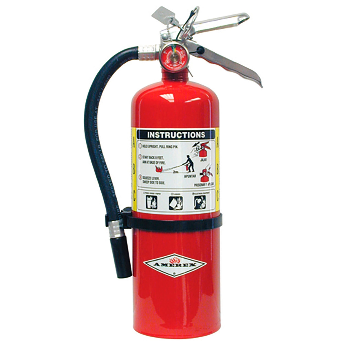 B2680338 Dry Chemical Fire Extinguisher - Wall Mount - Type ABC - Red - 5 lbs
