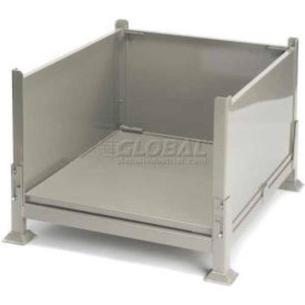 6099700 40.5 x 34.5 x 26 in. Collapsible Sheet Metal Steel Container - Gray - 3200 lbs