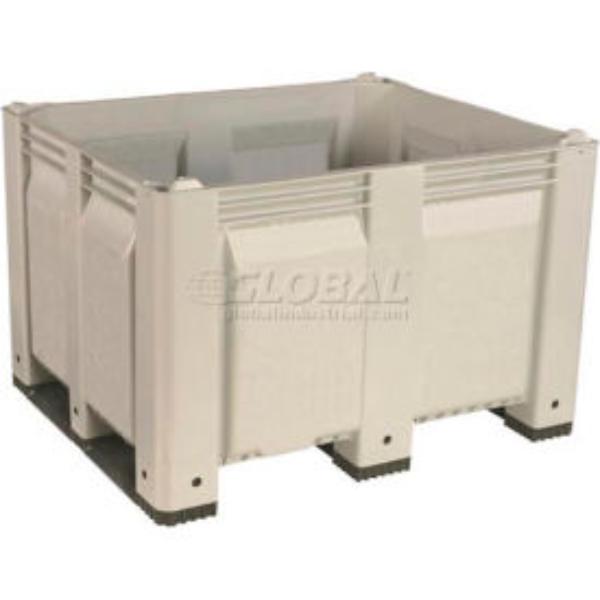 Picture of Decade Products 442743WH Solid Wall Pallet Container - Short Side Runners - 48 x 40 x 31 in. - White - 1500 lbs