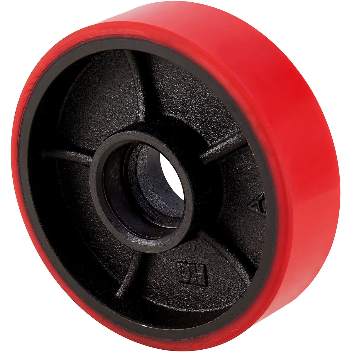 Global Industrial 615260 Replacement 7 in. Polyurethane Steer Wheel for Pallet Trucks 989031 & 989032 - Red & Black