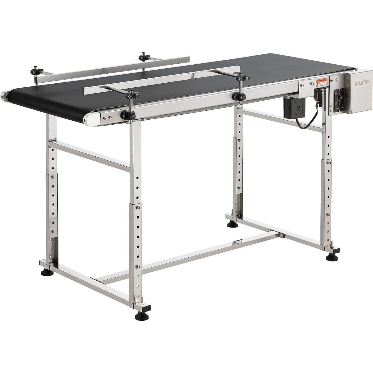 Picture of 19 in. Global Industrial 293289 5 ft. Electric Belt Conveyor - 27.5 to 39.5 in. - 100 lbs