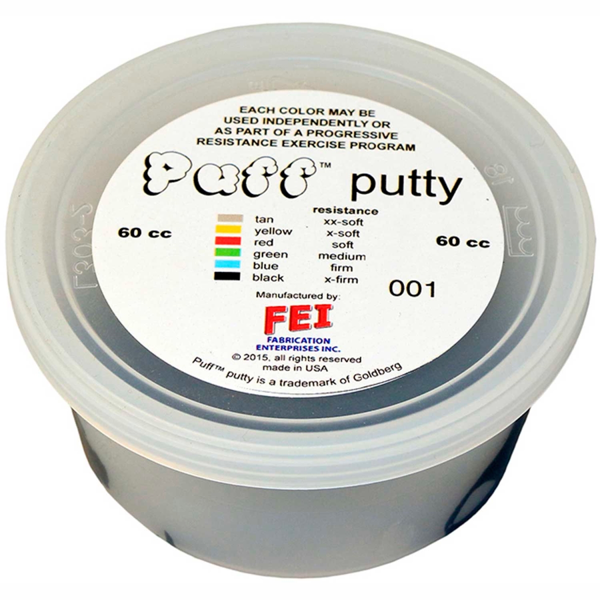 B2176871 Puff LiTE Color-Coded Exercise Putty - X-Firm - Black - 60cc