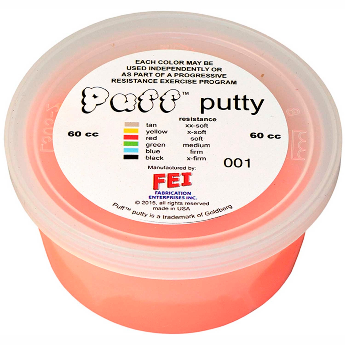 B2176874 Puff LiTE Color-Coded Exercise Putty - Soft - Red - 60cc