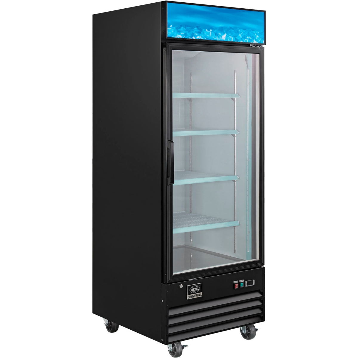 Picture of Global Industrial 243050 Nexel Merchandiser Freezer - 1 Glass Door - 23 cu. ft. - Black