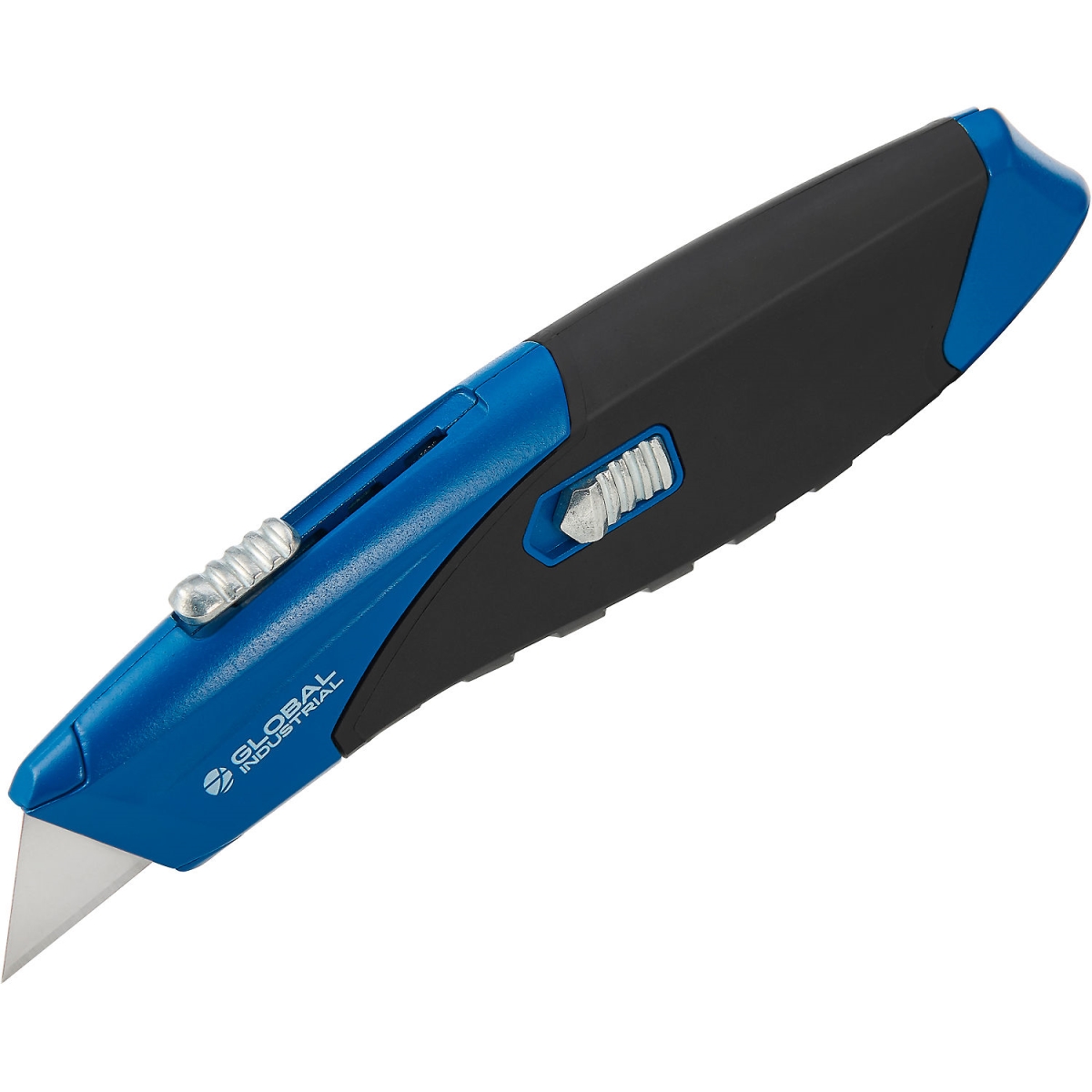 Picture of Global Industrial 338340 Utility Knife - Ergonomic Handle - Quick Change Blade & Blade Storage - Blue