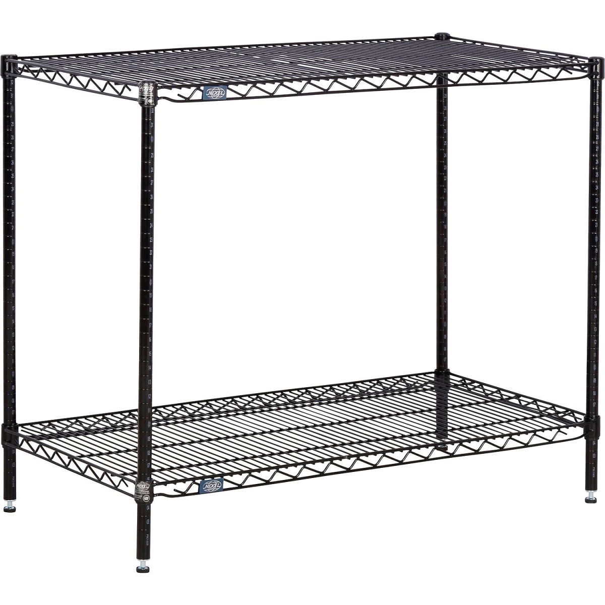 Global Industrial 14363B2 Nexel 2 Shelf Black Epoxy Wire Shelving Unit Starter, Black - 36 x 14 x 34 in.