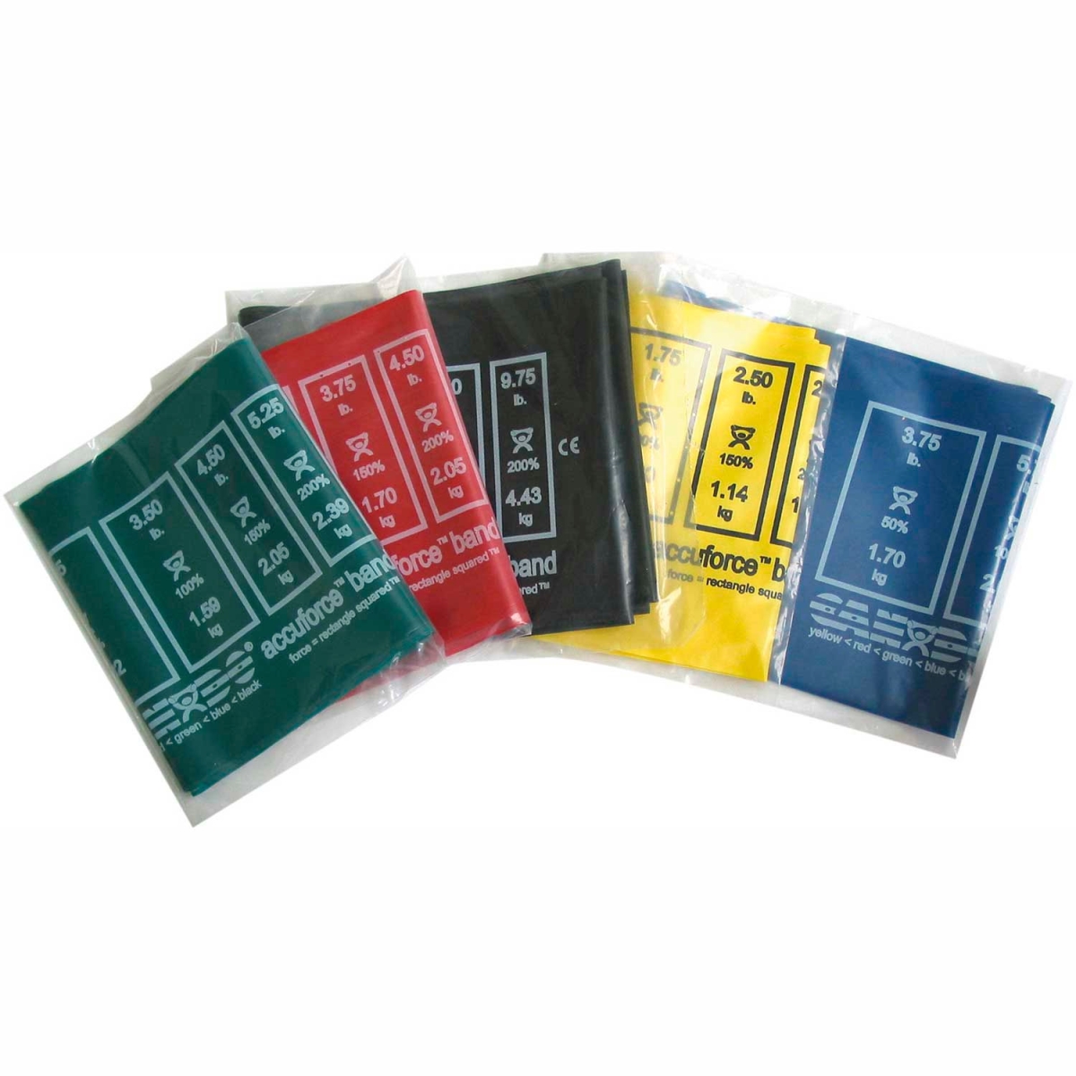 B2188621 48 in. CanDo Accuracy Exercise Band - Assorted - 5 Color Set