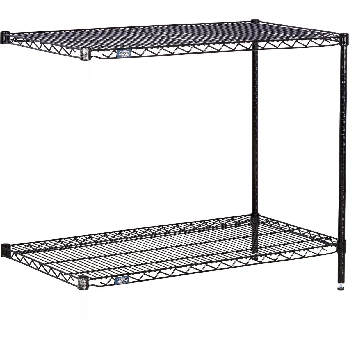 Global Industrial A18423B2 Nexel 2 Shelf Black Epoxy Wire Shelving Unit Add On, Black - 42 x 18 x 34 in.