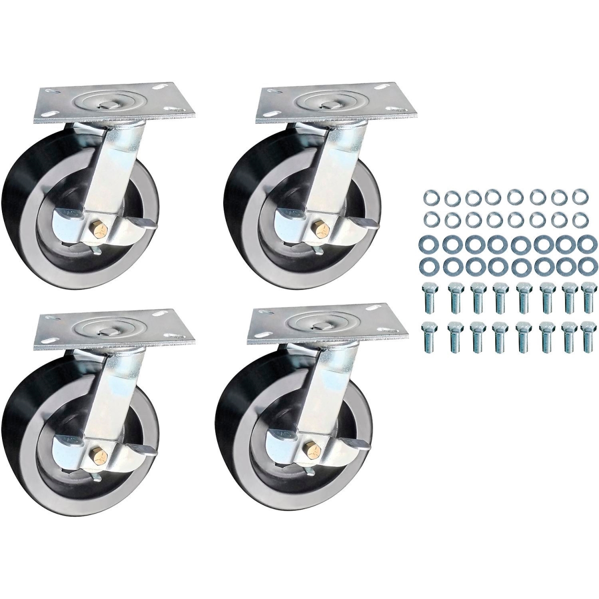 Global Industrial 293217 8 x 3 in. Replacement Caster Kit for Gantry Cranes - Set of 4