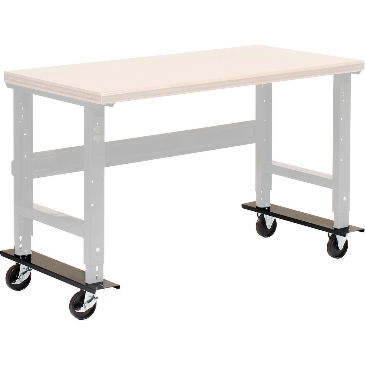 Global Industrial 700262 Caster Base Set for Adjustable Height Workbench - 48-72 x 30 & 36 in. - Black