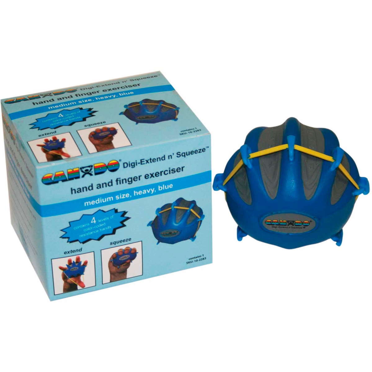 CanDo Digi-Extend N Squeeze Exerciser - Heavy - Blue - Large