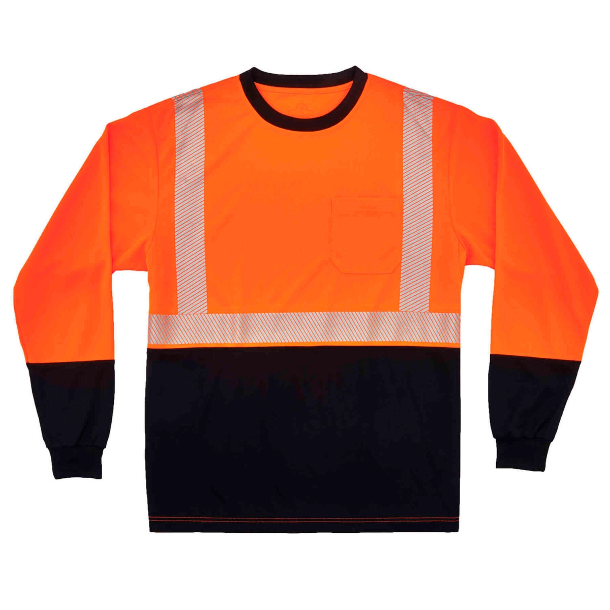 B3178159 GloWear 8281BK Hi-Vis Performance Long Sleeve T-Shirt - Class 2 - Long Extra Large - Orange